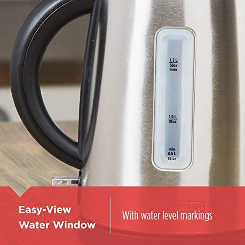 BLACK+DECKER 1.7L Cordless Kettle, Silver, KE2000SD - Image 4