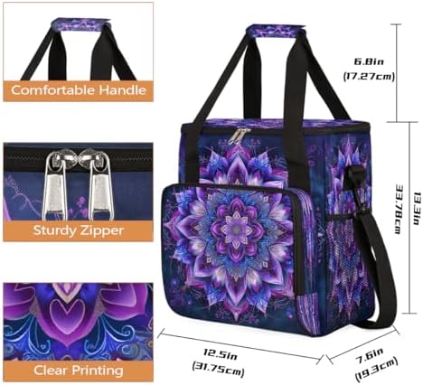 Bohemian Mandala 4 Coffee Maker Carring Bag Travel Carrying Storage Tote Bag Compatible with Keurig K-Mini or K-Mini Plus Portable Single Serve Coffee Brewer Case with Pockets for K-cup Pods - Image 2