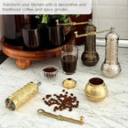 Decorative Manual Coffee Grinder, Zamak Conical Burr, Refillable Mill with Adjustable Coarseness, Handmade Turkish Mill with Handle,Hand Crank 18 cm-7.1 inch - Image 3