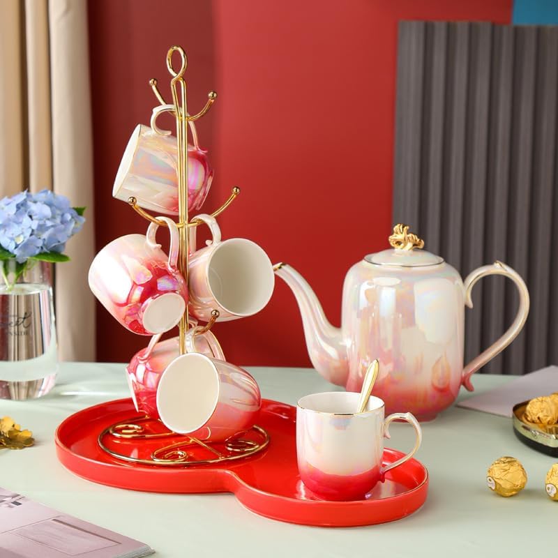 Water Pitcher Ceramic Kettle Cup Water Set with Iron Stand Household teapot Tea Set Large Capacity Cold Kettle Gift Set Water Jug - Image 3