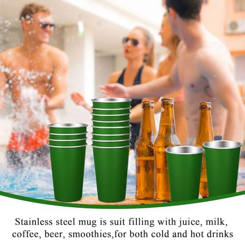 Mimorou 20 Pack Stainless Steel Cups Metal Aluminum Cup, 16 Oz,Bright Green - Image 5