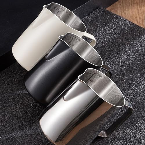 350ml or 600ml Stainless Steel Milk Frothing Pitcher Steaming Pitcher With Internal Scale Coffee Milk Frothing Cup for Espresso Machines (black, 600ml) - Image 6
