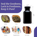 Infinity Jars 1L (34 Fl oz) Black Ultraviolet Blocking Glass Apothecary Jar Airtight Smell‑Proof Refillable Container for Herbs, Spices, Tea & Essential Oils - Image 5