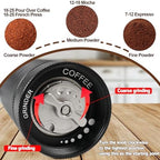 Manual Coffee Grinder Detachable Stainless Steel Conical Burr Aluminum Coffee Bean Grinder Black with 2 Cup Stovetop Espresso Maker Stainless Steel Moka Pot Stove Top Percolator Italian Coffee - Image 4