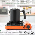 Mixpresso 5-8 Cup Coffee Percolator Stovetop, Stainless Steel Coffee Pot - Image 2