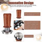 IKAPE 51mm Espresso Coffee Tamper, Spring-loaded Calibrated Tamper with Premium Stainless Steel, Walnut Wooden-Handle Tamper Compatible with All 51mm Espresso Machine Bottomless Portafilter - Image 2