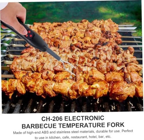 Electronic BBQ Fork Thermometer, Meat Cooking Temperature Indicator | ABS and Stainless Steel Build, Easy-to-read Black Design, for Bar and Cafe Use, 2 Aaa Batteries - Image 3