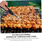 Electronic BBQ Fork Thermometer, Meat Cooking Temperature Indicator | ABS and Stainless Steel Build, Easy-to-read Black Design, for Bar and Cafe Use, 2 Aaa Batteries - Image 3