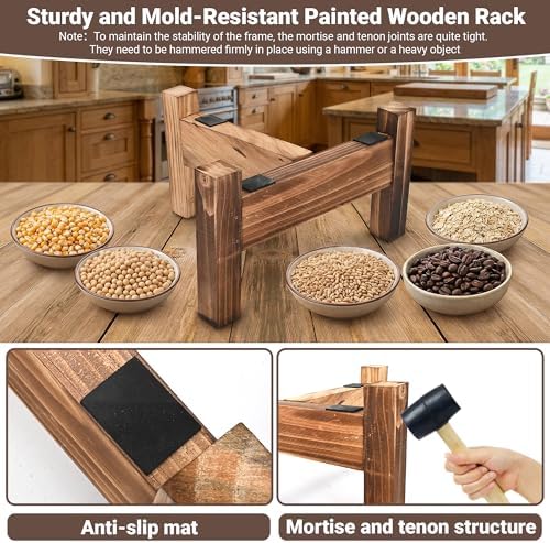 Manual Stone Grain Mill with Stainless Steel Handle, Natural Granite - Image 6