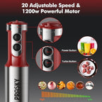 Immersion Blender Handheld 1200W, 20-Speed 5-in-1 Handheld Mixer - Image 5