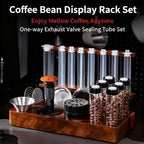 22-25g Wooden Coffee Bean Display Stand, Single Dose Coffee Bean Storage, One Way Exhaust Valve, with Funnel, for Home, Kitchen, Coffee Store - Image 3