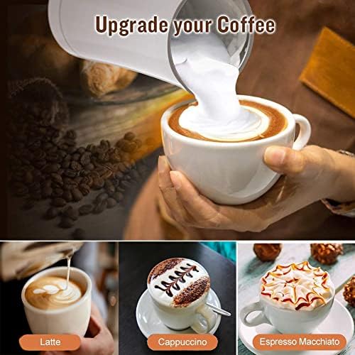 Milk Frother and Warmer, 4 in 1 Electric Foam Maker Stainless Steel Milk Steamer with Hot & Cold Milk Automatic Milk Warmer for Coffee, Latte, Hot Chocolates, Cappuccino (White) - Image 4