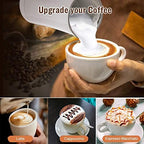 Milk Frother and Warmer, 4 in 1 Electric Foam Maker Stainless Steel Milk Steamer with Hot & Cold Milk Automatic Milk Warmer for Coffee, Latte, Hot Chocolates, Cappuccino (White) - Image 4