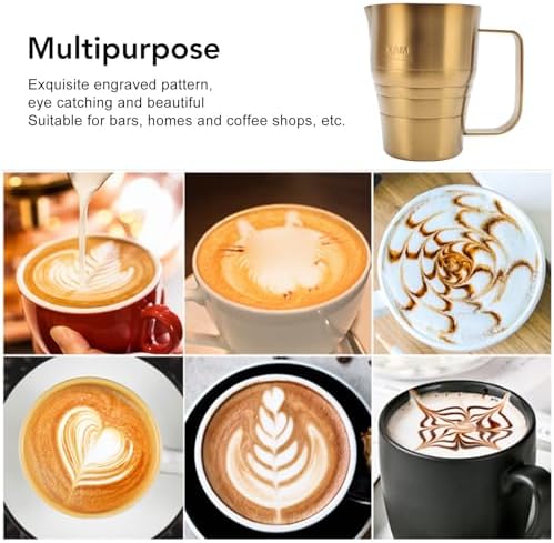 Milk Frothing Pitcher, Steaming Pitchers 304 Stainless Steel Milk Coffee Cappuccino Latte Art Barista Steam Pitchers Milk Jug Cup, Mug Milk Frother Pitcher for Beverage Making - Image 2