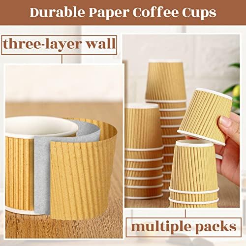 Yaomiao 200 Pcs 4 oz Disposable Espresso Coffee Cups,Kraft Paper Color - Image 4