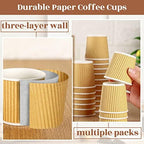 Yaomiao 200 Pcs 4 oz Disposable Espresso Coffee Cups,Kraft Paper Color - Image 4
