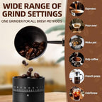Manual Coffee Grinder with External Adjustment, Six-Star Stainless Steel Conical Burr, Adjustable Hand Grinder for Espresso, Pour Over, French Press,Black - Image 4