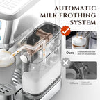 AMZCHEF Espresso Machine, Auto Milk Frother, 20 Bar Pressure, Silver - Image 3