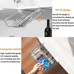 vacane Compact-depth Under Shelf Basket Organizer, Under Shelf Storage Drawer Pull Out, Under Cabinet Basket Hanging Holder for Cupboard Cabinet Pantry Kitchen, Add-on Space Saver - Image 5