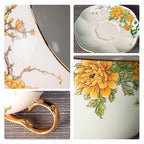 KAMMAK Tea Cups and Saucers Set of 2, Porcelain Coffee Cups, NX039 - Image 5