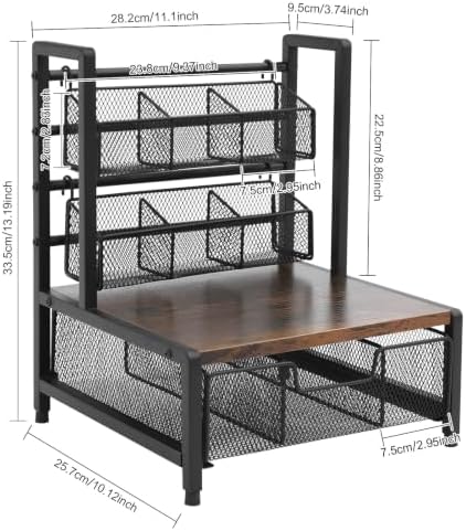 Tea Bag Organizer 3-Tier Drawer Wire Baskets for Coffee Pods Spices - Image 2