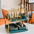 Water Utensils Cold Kettle Set Living Room Glass with Water Cup Nordic Family Hospitality Tea Cup Tea Set Storage (Color : A Size : 4-cup set) by Unknown