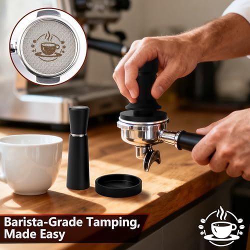 Espresso Tamper 58mm – Fits Breville Dual Boiler, Oracle & E61 Portafilter – Compatible With Rocket, Gaggia Classic, Rancilio Silvia – Spring Loaded Calibrated Self Leveling Coffee Tamper Tool - Image 6