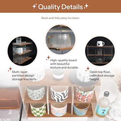 Coffee Mug Holder Wooden Cup Station Organizer 3-Tier Cup Holder for Coffee Bar Mug Display Rack for Countertop Mug Holder Shelf for Home Kitchen Nut Brown - Image 6