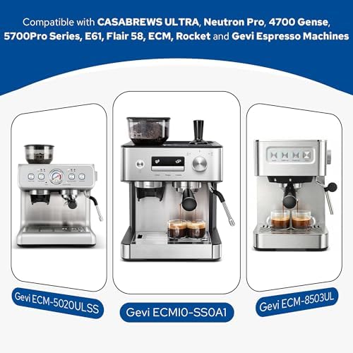 58mm Portafilter Set for CASABREWS ULTRA, Neutron Pro, 4700 Gense and 5700Pro Series, E61, Flair 58, ECM, Rocket and Gevi Espresso Machines, 3 Ears Portafilter with 2 Stainless Steel Filter Baskets - Image 3