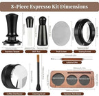 8 PCS Espresso Accessories Kit, 53.3mm Espresso Tamper 54mm Portafilter Compatible, Espresso Tamping Station, WDT Tool Needle Distributor, Magnetic Dosing Funnel, Puck Screen, Coffee Bar Tool Set - Image 3