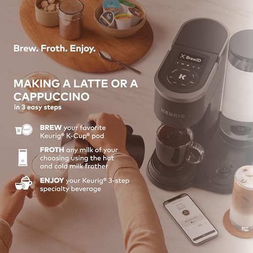 Keurig K-Café SMART Single Serve Coffee Maker with WiFi Compatibility, Latte and Cappuccino Machine with Built-In Frother, 6 Brew Sizes, Black - Image 6