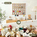 Mug Shelf for Wall, 41.3 x 35.2 Inch Coffee Mug Display Shelf - Image 3