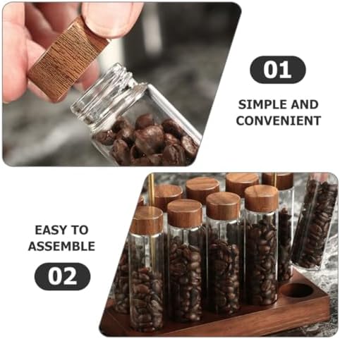 Coffee Bean Storage Tubes with Stand, Glass Single Tube Set - Image 5