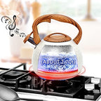 3.2Qt Stainless Steel Whistling Tea Kettle Stovetop, Cream - Image 5
