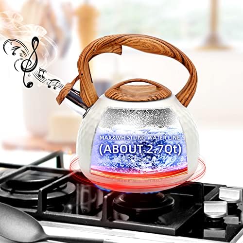 3.2Qt Stainless Steel Whistling Tea Kettle Stovetop, Cream - Image 5