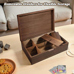 Acacia Wood Tea Bag Organizer Box – 8-Compartment Tea Storage Container Tea Caddy Holder with Removable Dividers – Rustic Tea Chest for Kitchen Counter, Coffee & Tea Station, Gifts - Image 4