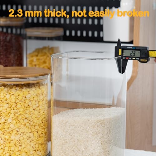 D2scrma 115oz/3.6Qt/3400ml Square Glass Storage Containers with Lids 1-Pack - Image 5