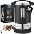 Zulay Kitchen Commercial Grade Coffee Maker Hot Water Urn - Percolator With Double-Wall Stainless Steel, Quick Brew, Stays Hot for Tea & Beverage at Events & Catering - Black - 50 cups by ZulayKitchen