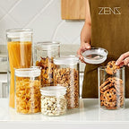 ZENS Glass Spaghetti Storage Container, 65oz Tall Glass Jars Set of 2 - Image 4