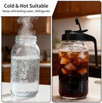 Messbecher aus Glas – Kaffeekanne mit Filter – Saftflasche mit Griff – Getränkeflasche - Image 4