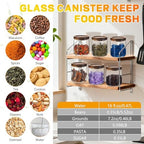 Glass Spice Jars Seasoning Containers Small Glass Jars with Lids Airtight Food Storage Canister for Kitchen Pantry Sugar Tea Coffee Bean Nuts Cookies Herbs Salt (16oz/473ml*6 pack) - Image 3
