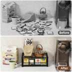 Tea Bag Organizer, Tea Organizer and Storage with Drawers, Tea Bag Holder with Divided Compartments, Wooden Kitchen Organizers and Storage for Kitchen, Countertop, Office, Tea Station - Image 5