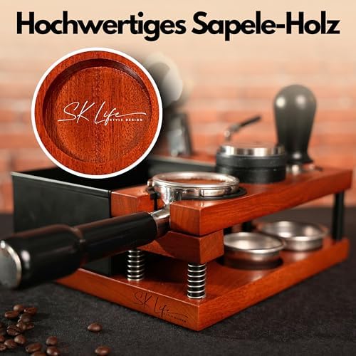 Espresso Tamping Station - Large Knock Box, 9 in 1 Espresso Coffee Organizer, Coffee Tamper Station, Fits 51/54/58mm Portafilter, Espresso Accessories Holder for Home Barista - Image 4