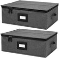 Mug Storage Box with Dividers 2 Pack, Hard Top Cup Storage for Coffee Mug by Mayniu