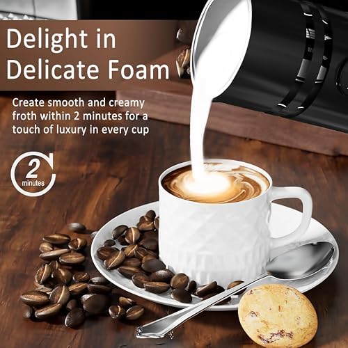 Milk Frother and Steamer, 19.9 OZ Detachable Milk Frother for Coffee with Temperature Display, 4 in 1 Large Capacity Automatic Warm and Cold Foam Maker for Coffee, Latte, Cappuccino - Image 3