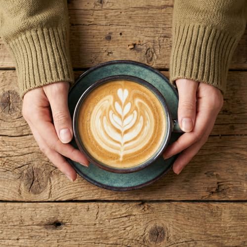 Cappuccino Coffee Mug 4-Piece Set [6.7 oz], Ceramic cup and Tea Cup Set, Latte Cup, Latte Art Cup, with Saucer, Suitable for Cafes, Family Gatherings, Parties, Haze Green - Image 7