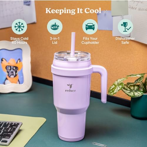 REDUCE 40 oz Stainless Steel Tumbler with Handle - Insulated Travel Mug - Image 3