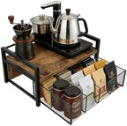 Tea Bag Organizer Wood Tea Organizer with 8 Compartments Storage Chests Tea Station Chest Display Container Box for Countertop Kitchen by ULIKEUS