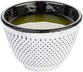 Restaurantware-Tetsubin 4 Ounce Tea Cups, 2 Hobnail Traditional Japanese Tea Cups - Enamel Coated, Corrosion-Proof, White Cast Iron Small Cup, Crack-Resistant, Rust-Resistant by Restaurantware