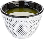 Restaurantware-Tetsubin 4 Ounce Tea Cups, 2 Hobnail Traditional Japanese Tea Cups - Enamel Coated, Corrosion-Proof, White Cast Iron Small Cup, Crack-Resistant, Rust-Resistant by Restaurantware